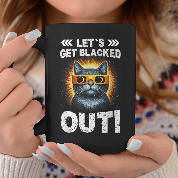 Let's Get Blacked Out Total Solar Eclipse 2024 Cat Lover Coffee Mug Personalized Gifts