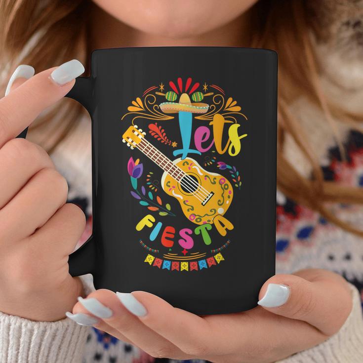 Let's Fiesta Cinco De Mayo Mexican Party Guitar Hat Lover Coffee Mug Unique Gifts