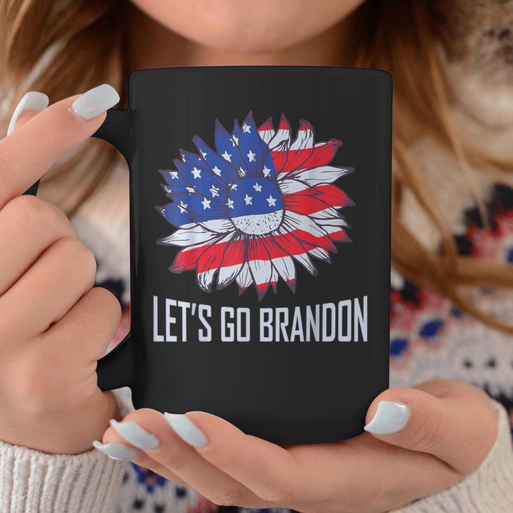 Let's Go Brandon Retro Sunflower Us Flag Idea Coffee Mug Unique Gifts