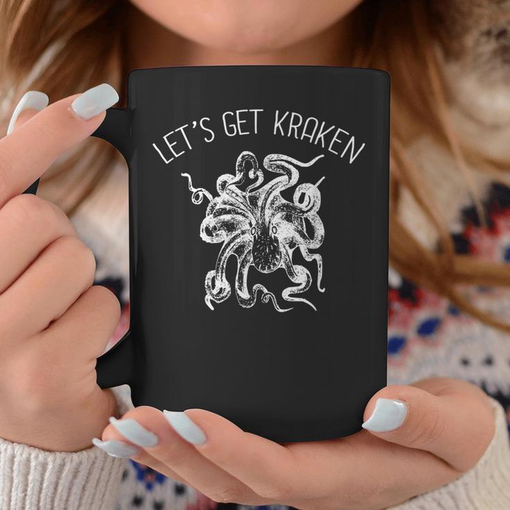 Let's Get Kraken Giant Squid Octopus Pun Coffee Mug Unique Gifts