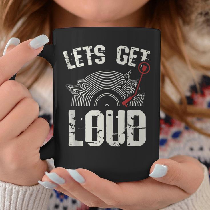 Let's Get Loud Musician Turntable Music Vinyl Record Coffee Mug Unique Gifts