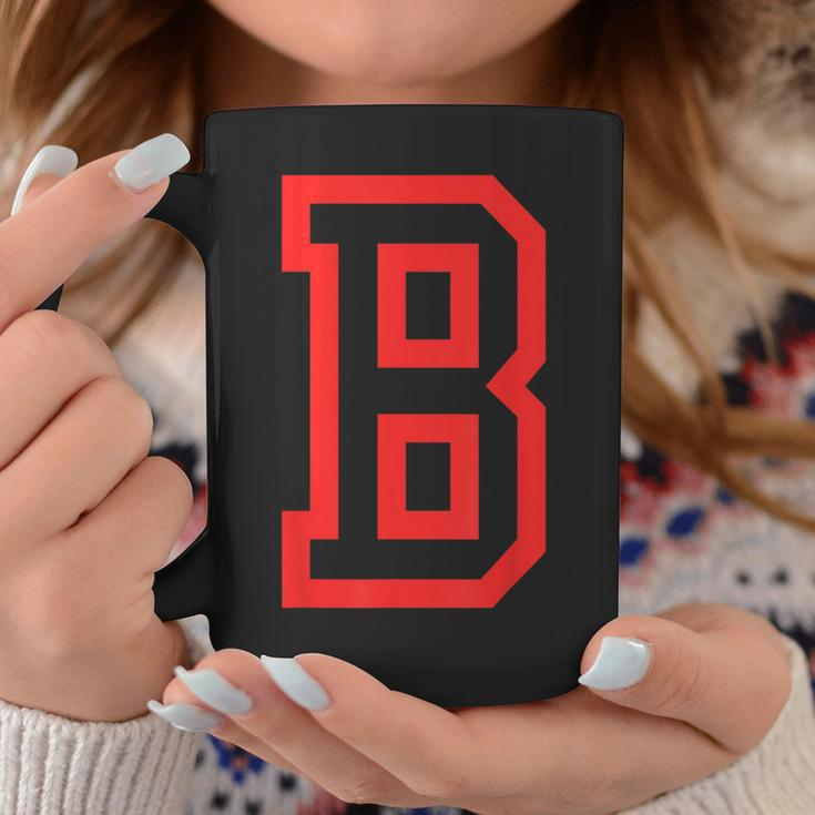 Letter B Large And Bold Outline In Red Coffee Mug Unique Gifts
