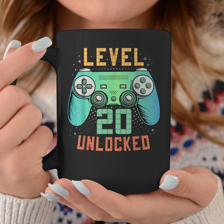 Level 20 Unlocked 20Th Birthday Gamer 20 Year Old Male Coffee Mug Funny Gifts