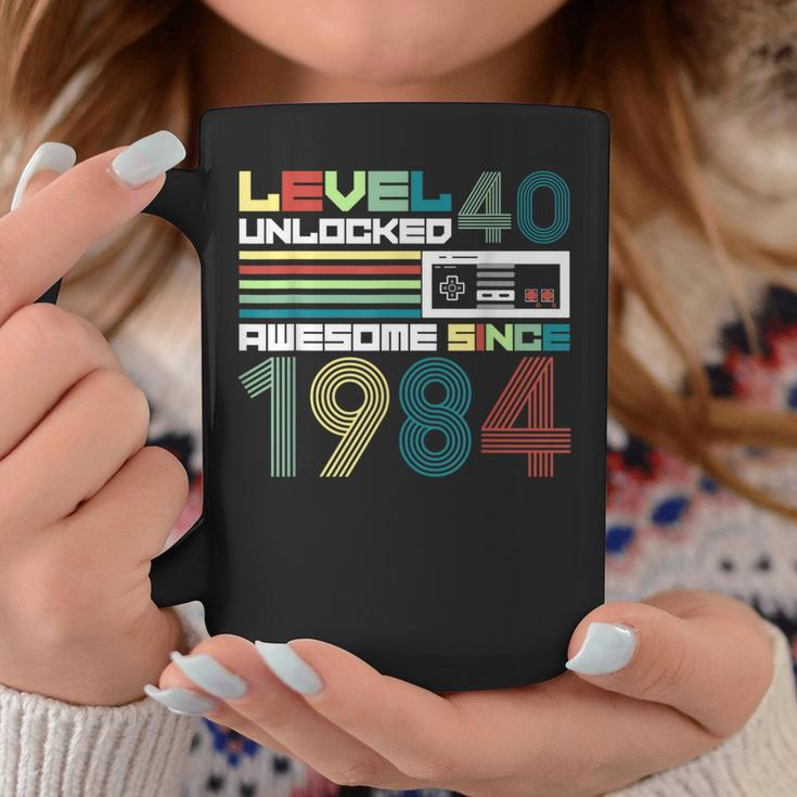 Level 40 Unlocked Since 1984 Video Gamer 40Th Birthday Coffee Mug Funny Gifts