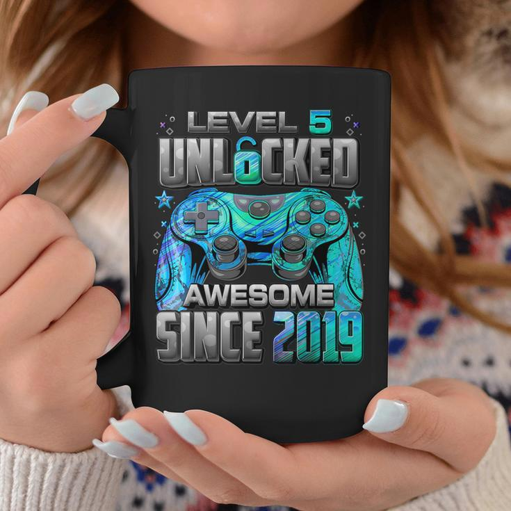 Level 5 Unlocked Awesome Since 2019 5Th Birthday Gaming Coffee Mug Funny Gifts