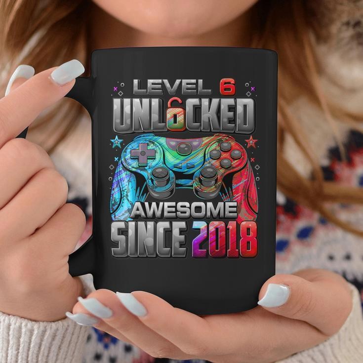 Level 6 Unlocked Awesome Since 2018 6Th Birthday Gaming Coffee Mug Funny Gifts