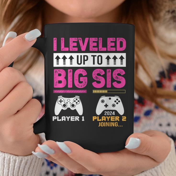 Leveled Up To Big Sister I'm Going To Be A Big Sister 2024 Coffee Mug Unique Gifts