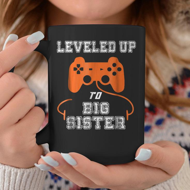 Leveled Up To Big Sister New Big Sister For Game Coffee Mug Unique Gifts