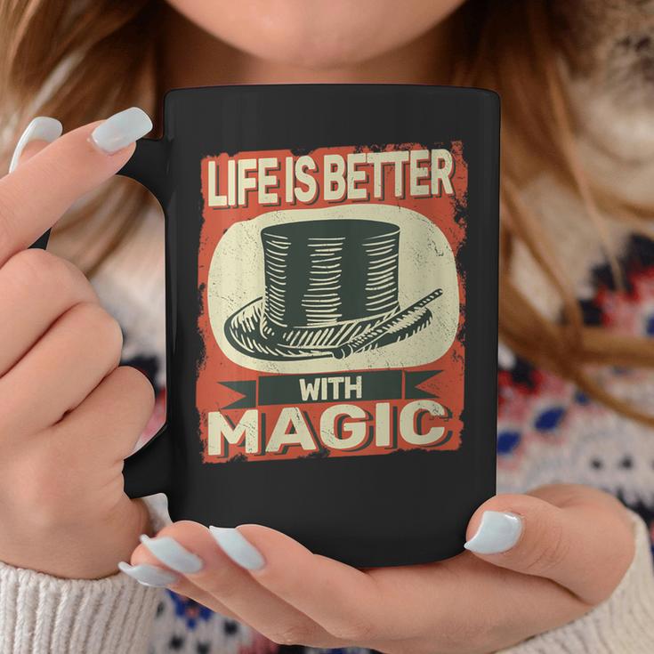 Life Is Better With Magic Vintage Magician Vintage For Men Coffee Mug Unique Gifts