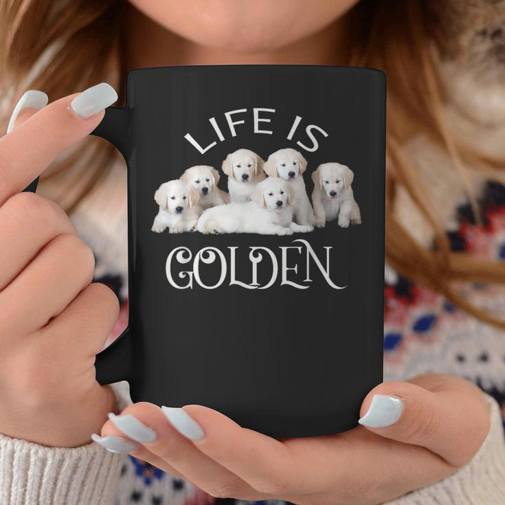 Life Is Golden Retriever Puppy Dog For Goldy Lovers Coffee Mug Unique Gifts