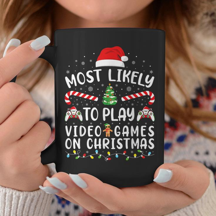 Most Likely To Play Video Games On Christmas Family Joke Coffee Mug Unique Gifts