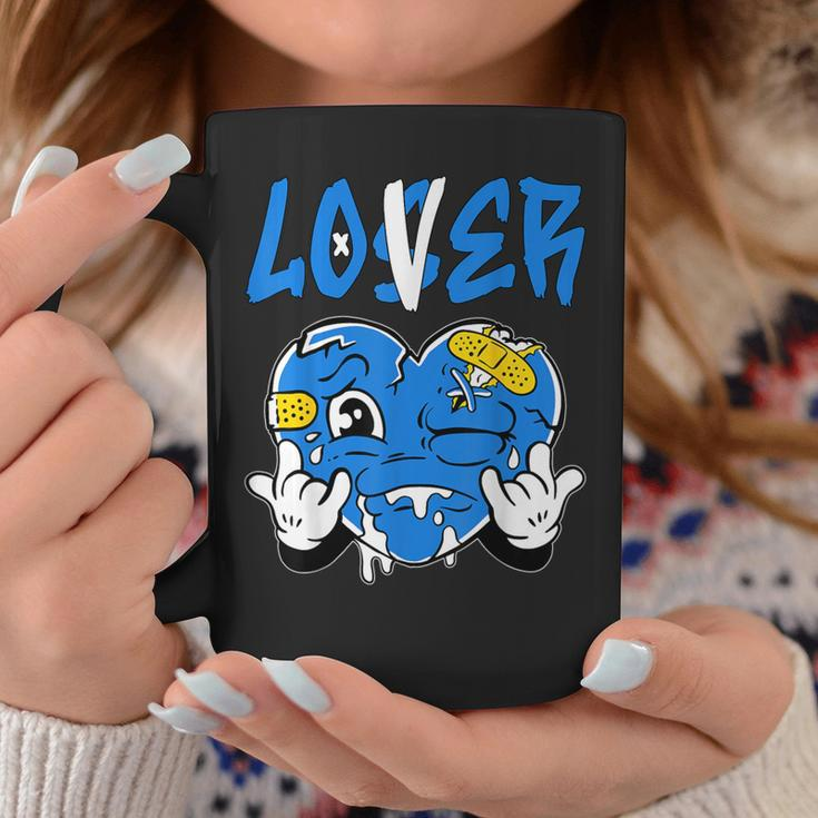 Loser Lover Blue Yellow Drip Heart Matching Outfit Women Coffee Mug Unique Gifts