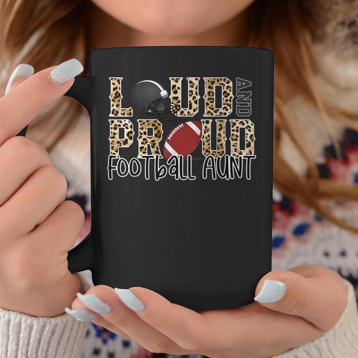 Loud Proud Football Aunt Leopard Print Cheetah Pattern Coffee Mug Unique Gifts