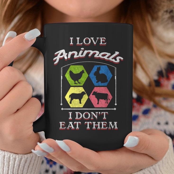 I Love Animals I Don't Eat Them Vegan Coffee Mug Unique Gifts