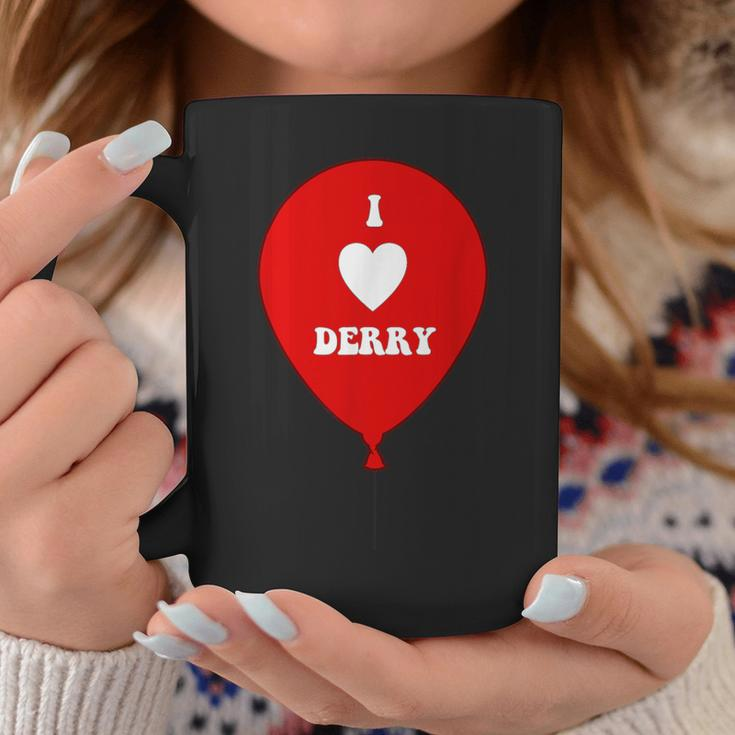 I Love Derry On Red Balloon I Heart Derry Maine Coffee Mug Unique Gifts