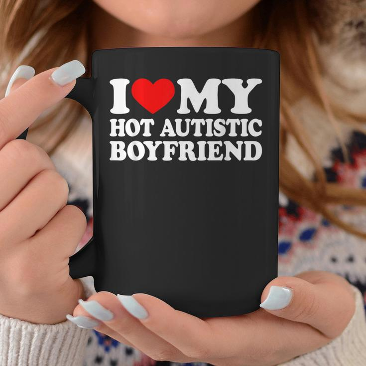 I Love My Hot Autistic Boyfriend I Heart My Bf With Autism Coffee Mug Funny Gifts