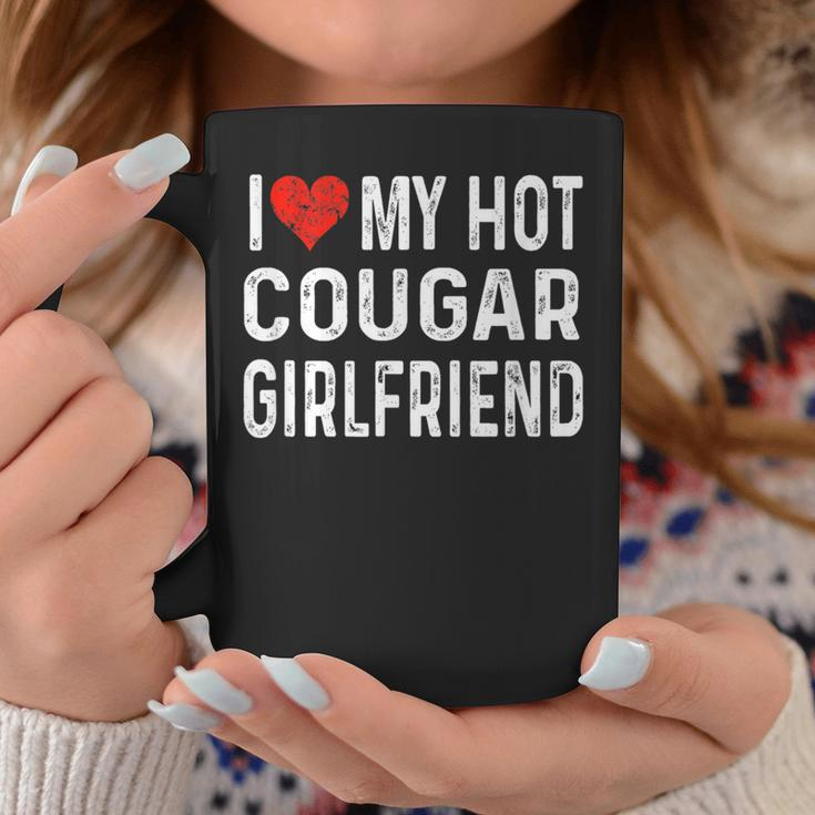 I Love My Hot Cougar Girlfriend Distressed Heart Coffee Mug Funny Gifts