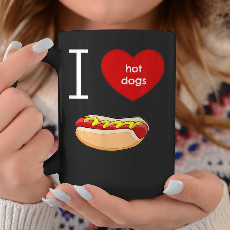 I Love Hot Dogs I Heart Hot Dog Sausage Lover'sCoffee Mug Unique Gifts