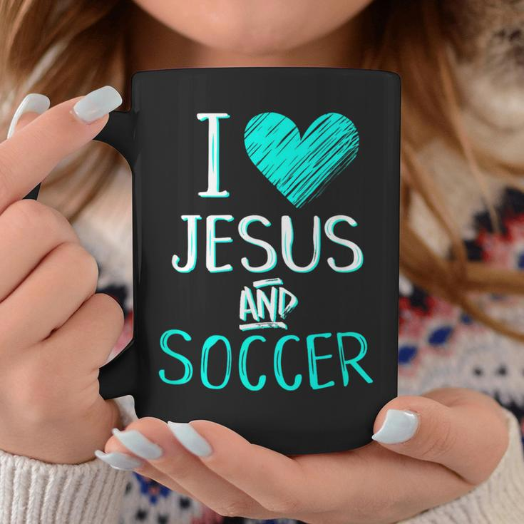 I Love Jesus And Soccer Christian Futbal Goalie Coffee Mug Unique Gifts