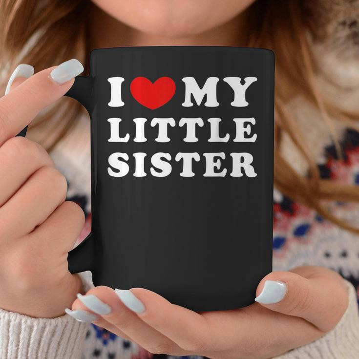 I Love My Little Sister I Heart My Little Sister Coffee Mug Unique Gifts