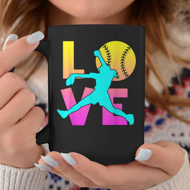 I Love Softball- Pitcher Cute N Girl Women Coffee Mug Unique Gifts
