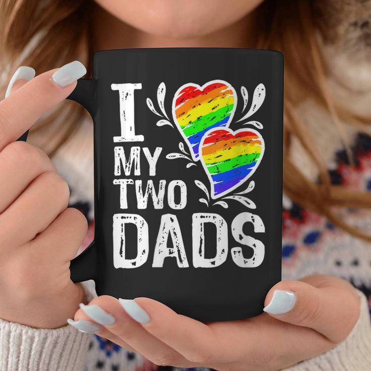 I Love My Two Dads Lgbt Pride Month And Father's Day Costume Coffee Mug Unique Gifts