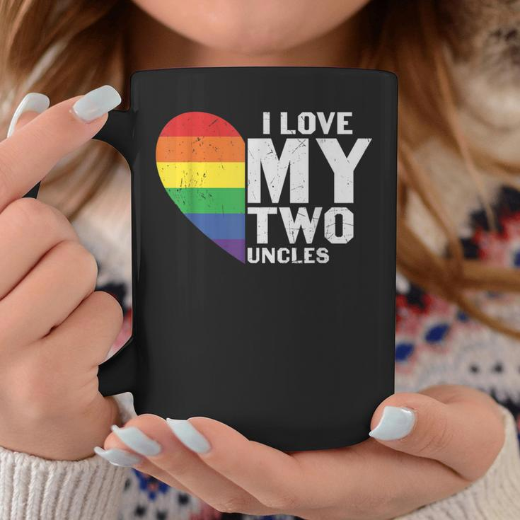 I Love My Two Uncles Family Matching Lgbtq Gay Uncle Pride Coffee Mug Unique Gifts