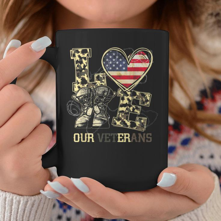 Love Our Veterans Us Military Veterans Day Mens Womens Coffee Mug Unique Gifts