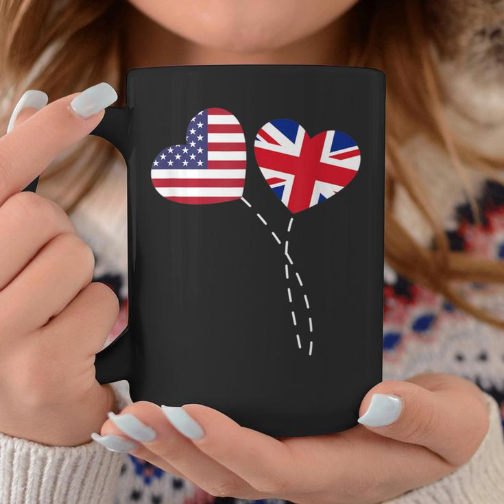 Loving Usa United Kingdom Flag Heart British Americans Love Coffee Mug Unique Gifts