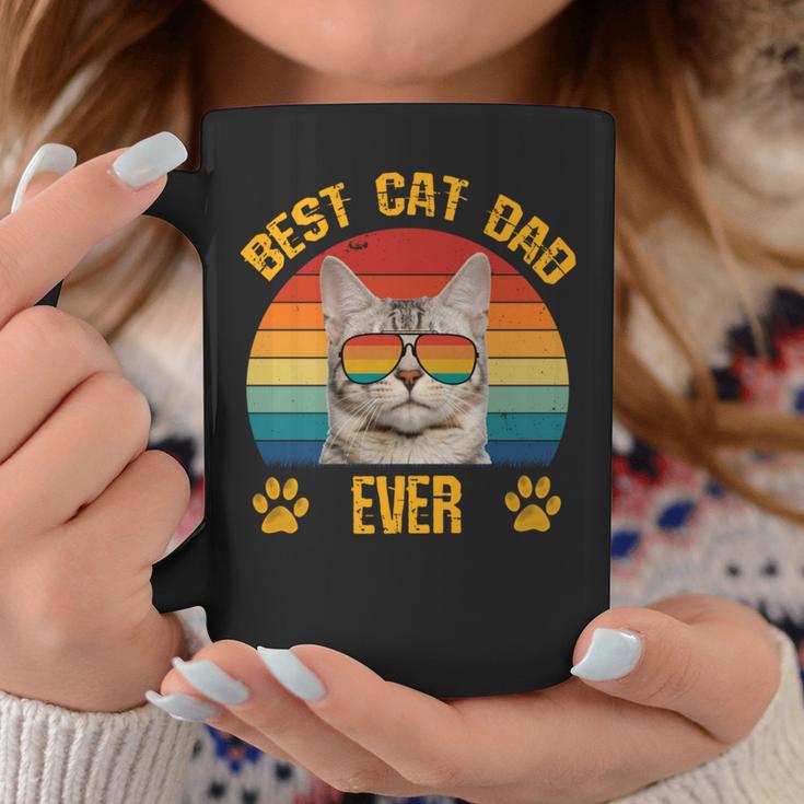 Lustige Katzeatertag Retrointage Papa Best Cat Dad Ever Tassen Lustige Geschenke