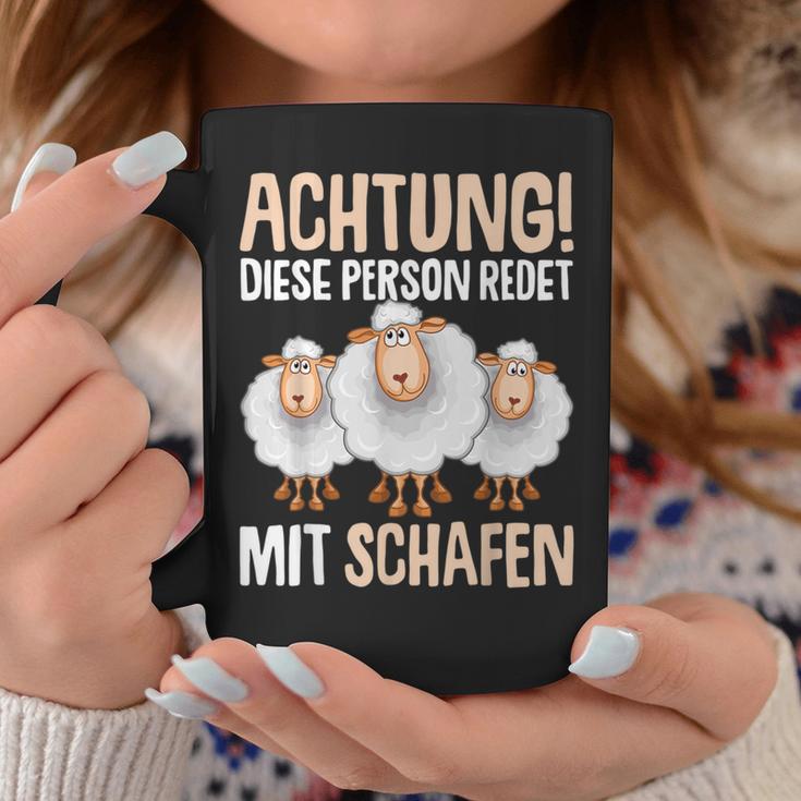 Lustiges Schäfer Tassen Achtung, Rede mit Schafen, Schäferhumor Tee Lustige Geschenke