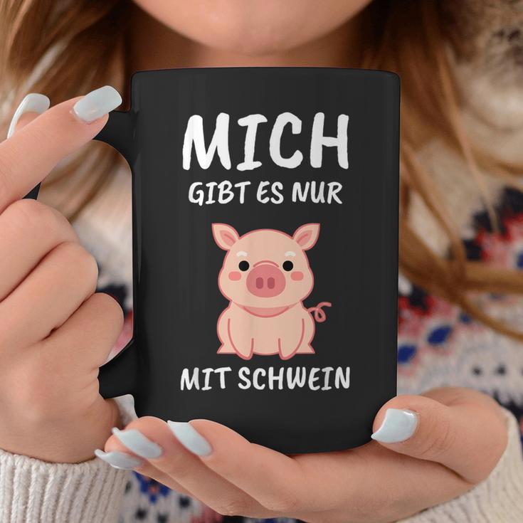 Lustiges Schweinchen Sprüche Tassen Mich Gibt Es Nur Mit Schwein – Schwarz Lustige Geschenke