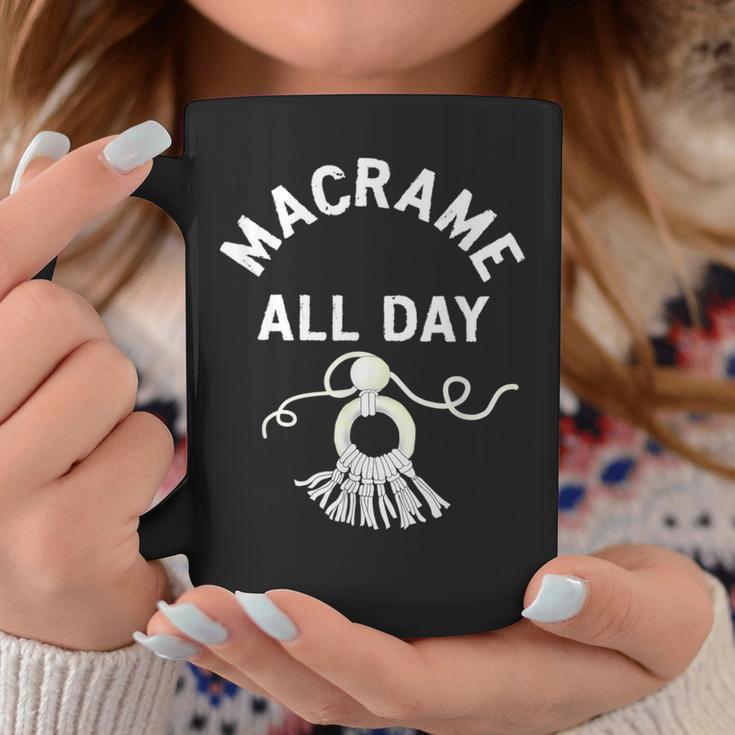 Macrame All Day Craft Boho Lover Rope Tassels Cord Coffee Mug Unique Gifts