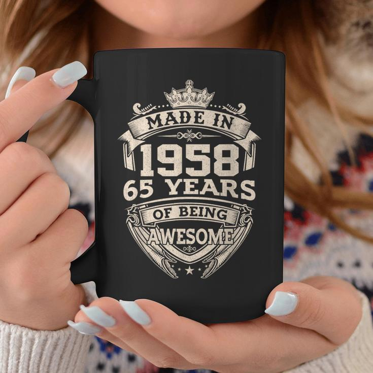 Made In 1958 65 Years Of Being Awesome Vintage 65Th Birthday Coffee Mug Unique Gifts