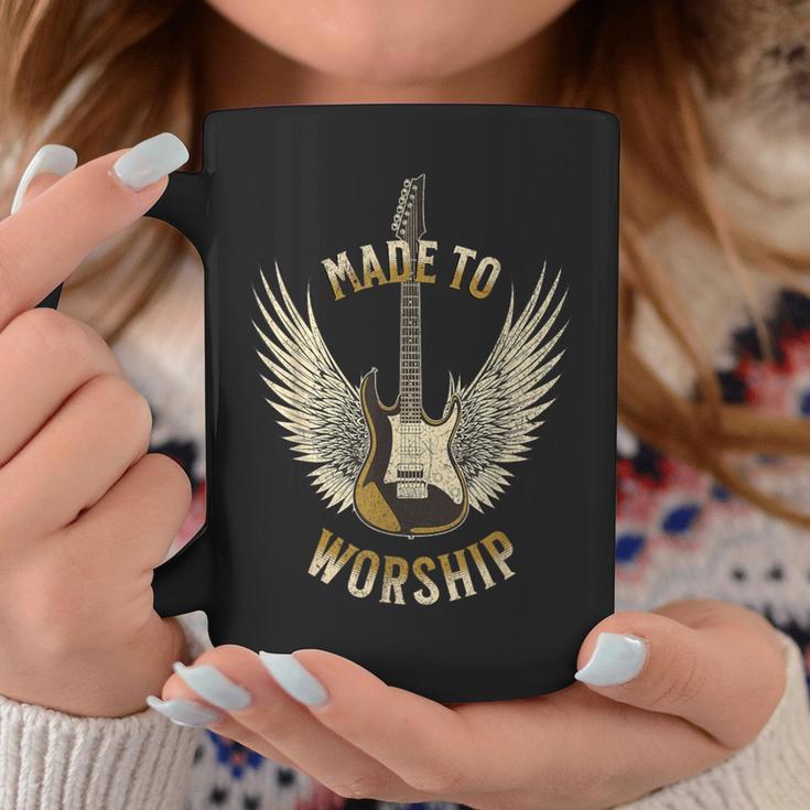 Made To Worship Musician Guitar Faith Plectrum Coffee Mug Unique Gifts