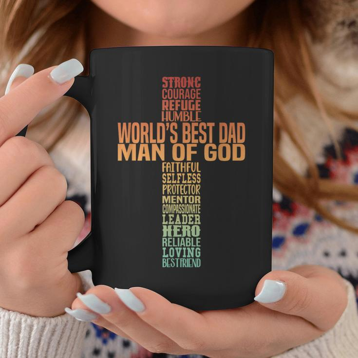 Man Of God Christian Cross Fathers Day Jesus Dad Bible Verse Coffee Mug Unique Gifts