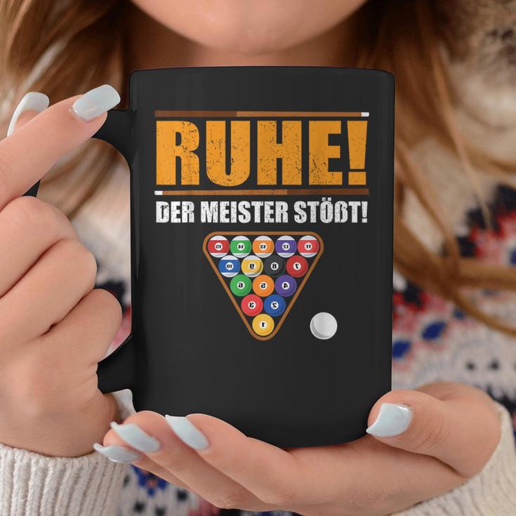 Männer Ruhe Der Meister Stößt Billiard Slogan German Language Tassen Lustige Geschenke