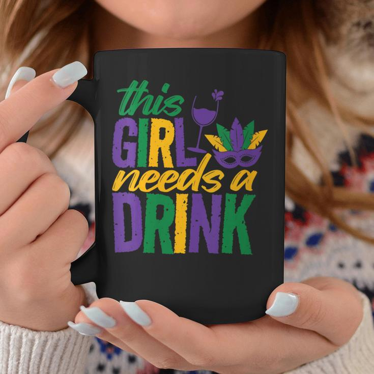 Mardi Gras 2024 This Girl Needs A Drink Vintage Coffee Mug Unique Gifts