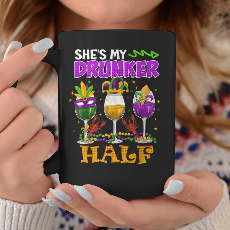 Mardi Gras Outfit She's My Drunker Half Carnival Men Coffee Mug Personalized Gifts