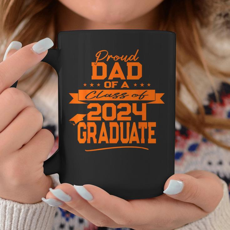 Matching Family Orange Proud Dad Class Of 2024 Graduate Coffee Mug Funny Gifts