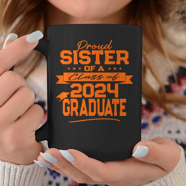 Matching Family Orange Proud Sister Class Of 2024 Graduate Coffee Mug Funny Gifts