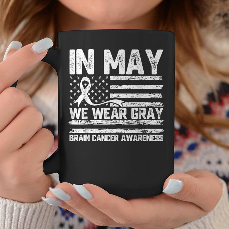 In May We Wear Gray Brain Cancer Awareness Month Coffee Mug Personalized Gifts
