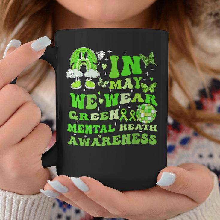 In May We Wear Green Mental Health Awareness Disco Ball Coffee Mug Unique Gifts
