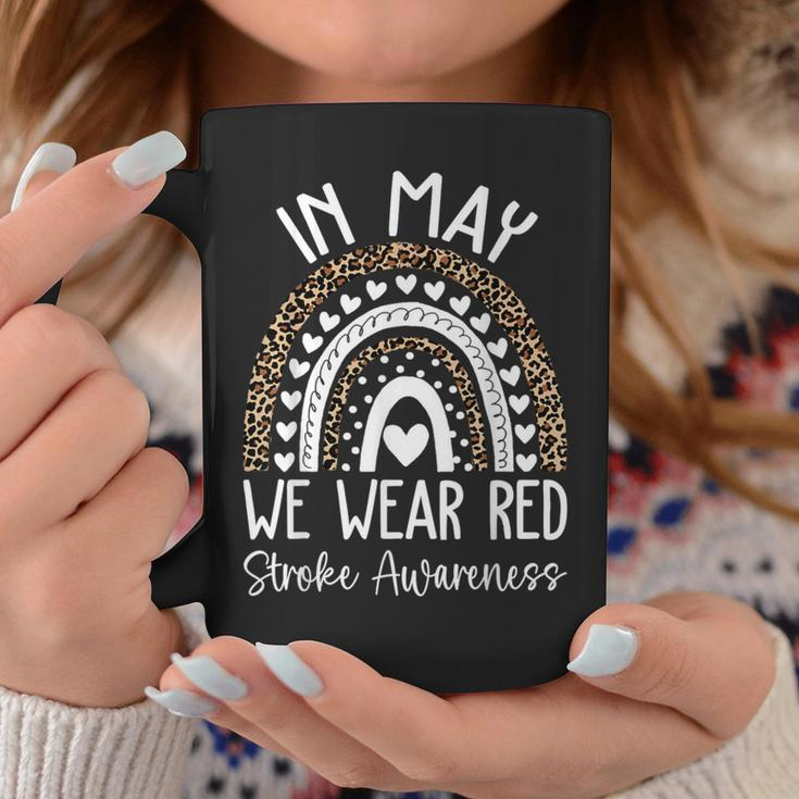 In May We Wear Red Stroke Awareness Month Coffee Mug Personalized Gifts