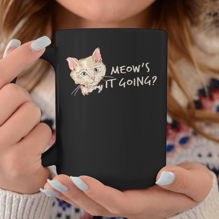 Meow's It Going Cute Cat Coffee Mug Unique Gifts