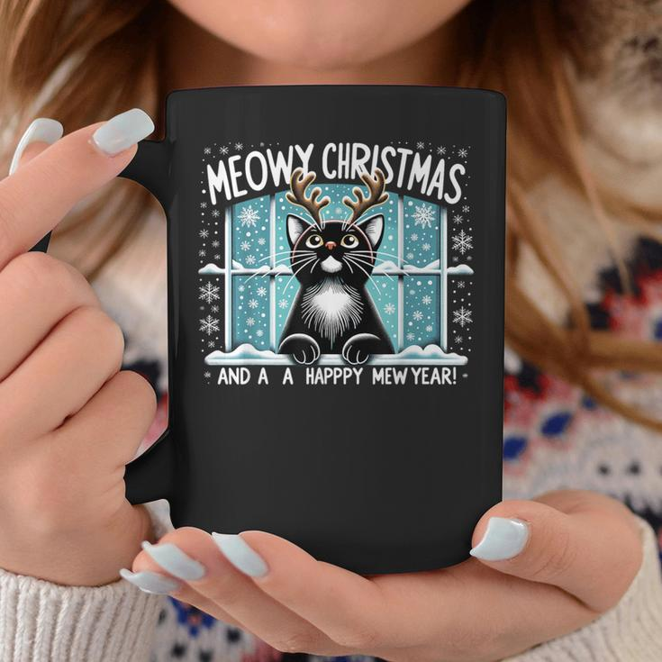 Merry Christmas Cat Cat Mom Meowy Christmas Mew Year Coffee Mug Funny Gifts