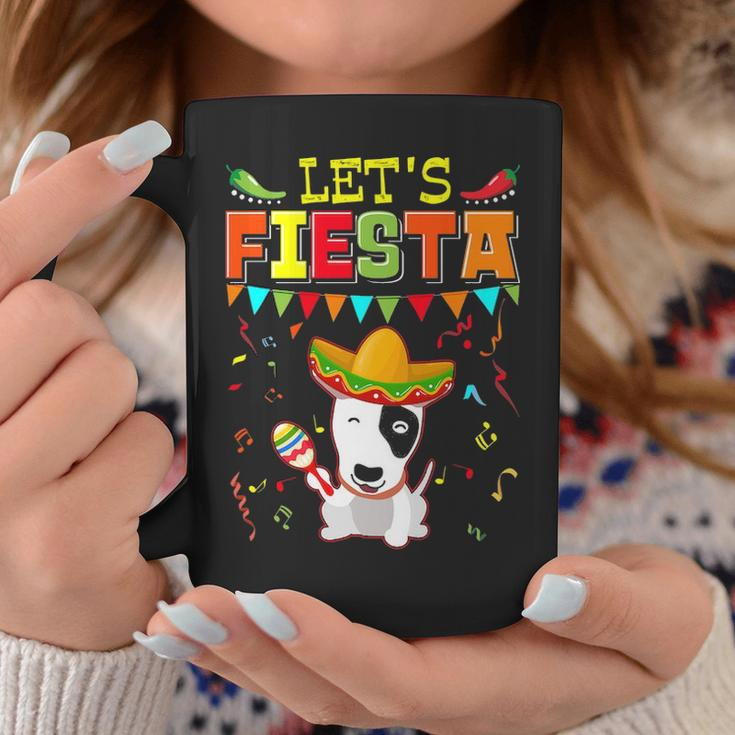 Mexican Cinco De Mayo Fiesta Let's Fiesta Bull Terrier Coffee Mug Unique Gifts