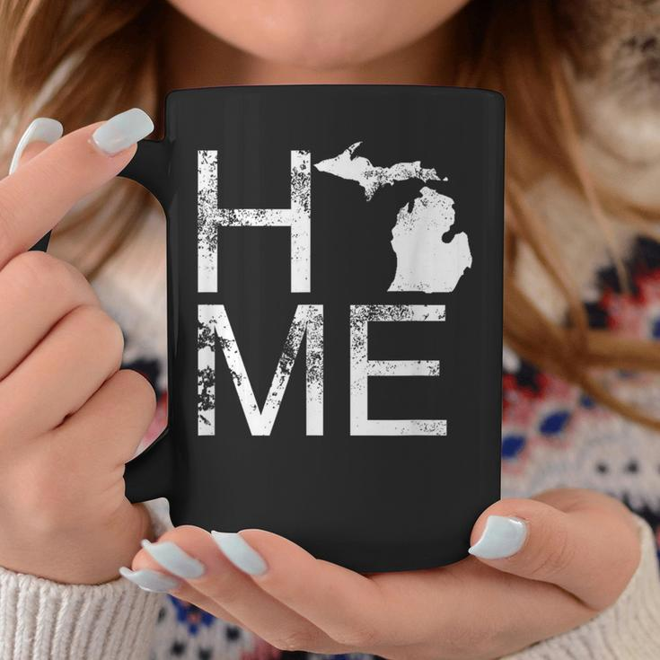 Michigan Home Mi State Love Pride Map Distressed Coffee Mug Unique Gifts