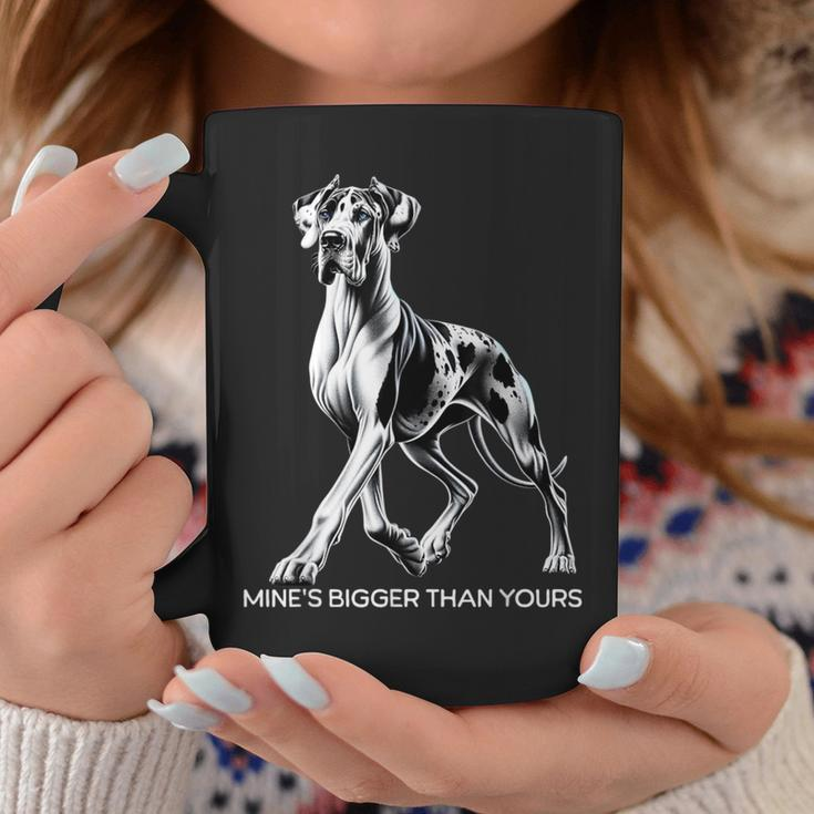 Mine's Bigger Than Yours Large Gentle Dog Lover Great Dane Coffee Mug Funny Gifts