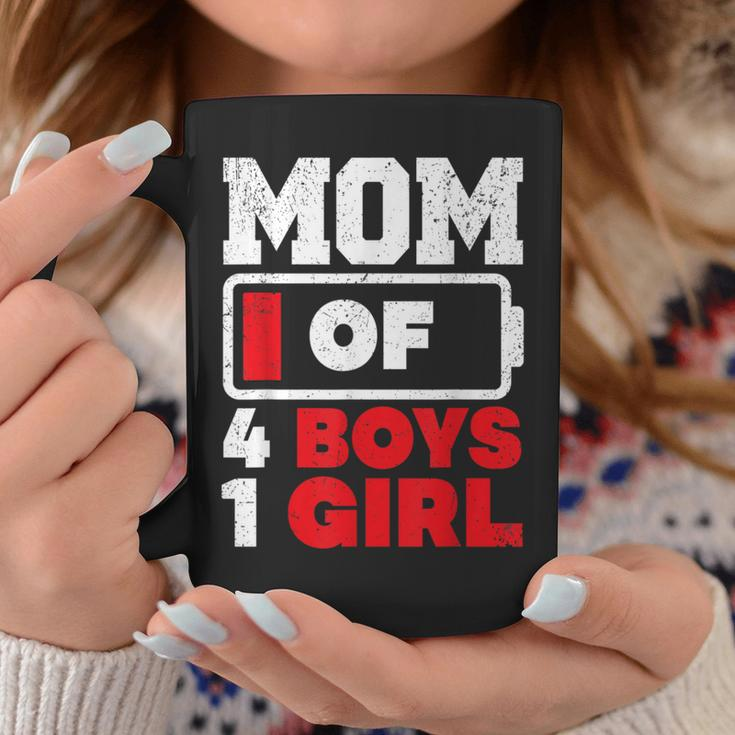 Mom Of 4 Boys And 1 Girl Battery Low Mother's Day Coffee Mug Personalized Gifts